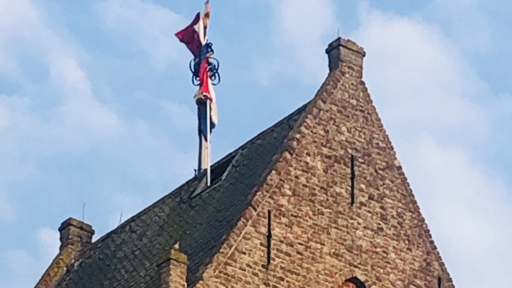 Worsteling met vlag en wimpel Sint Piterkerk