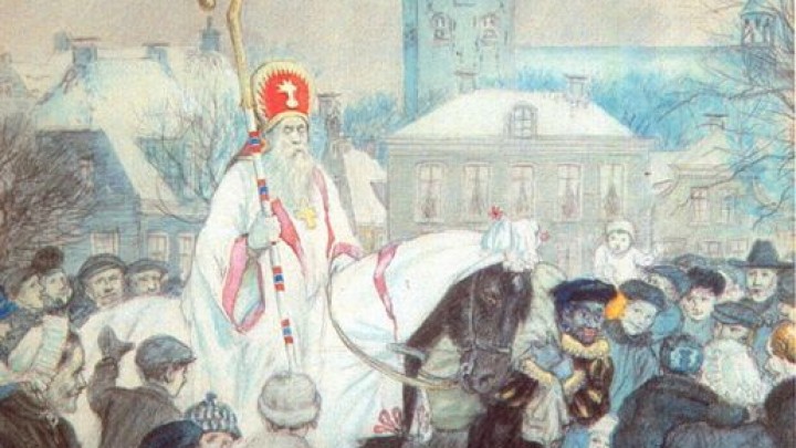 Krijttekening 'Sint Piter op it Grien'. In 1924 gemaakt door de Friese schilder Ids Wiersma.