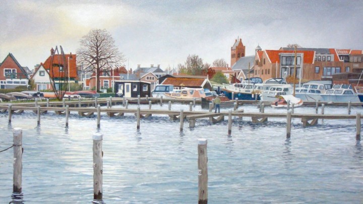Simon Bunt maakte in november 2019 dit olieverfschilderij van de GWS-haven.