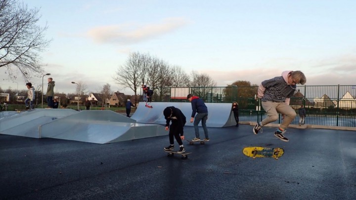 De skatebaan aan Burstumerdyk in Grou.